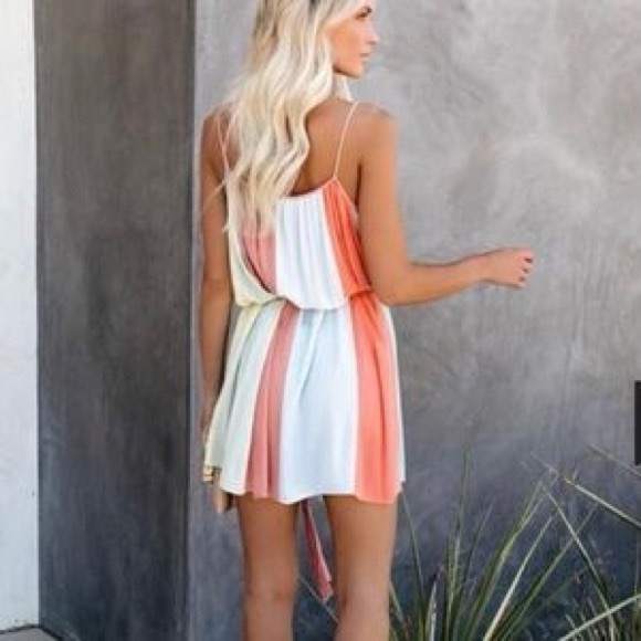 STORIA Vici Collection Pastel Rainbow Tie Dress size - Picture 2 of 7